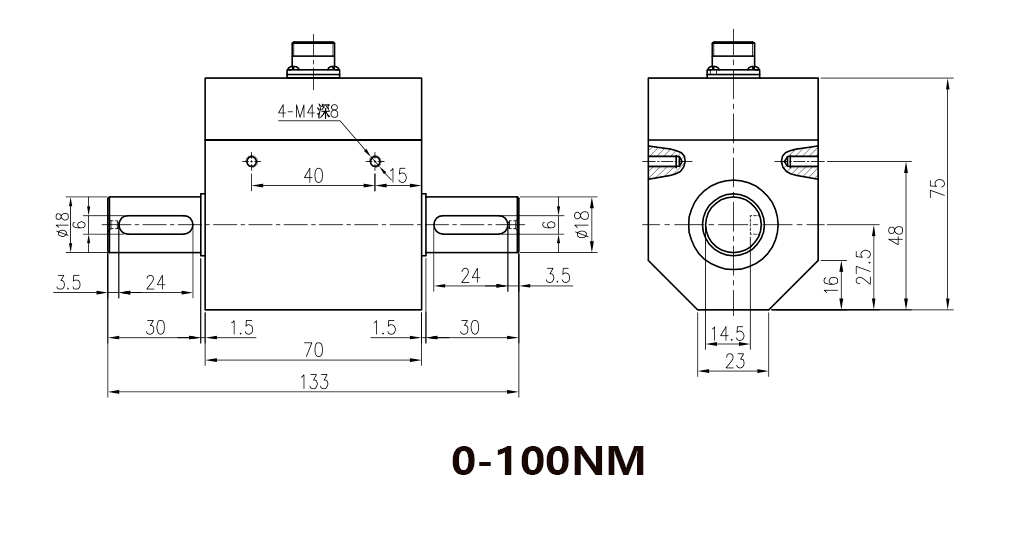 NJL-303扭矩尺寸圖 NJL-303扭矩尺寸圖